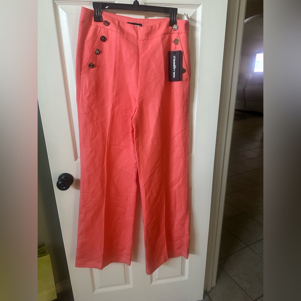 Karl Lagerfeld Coral Cropped Pants